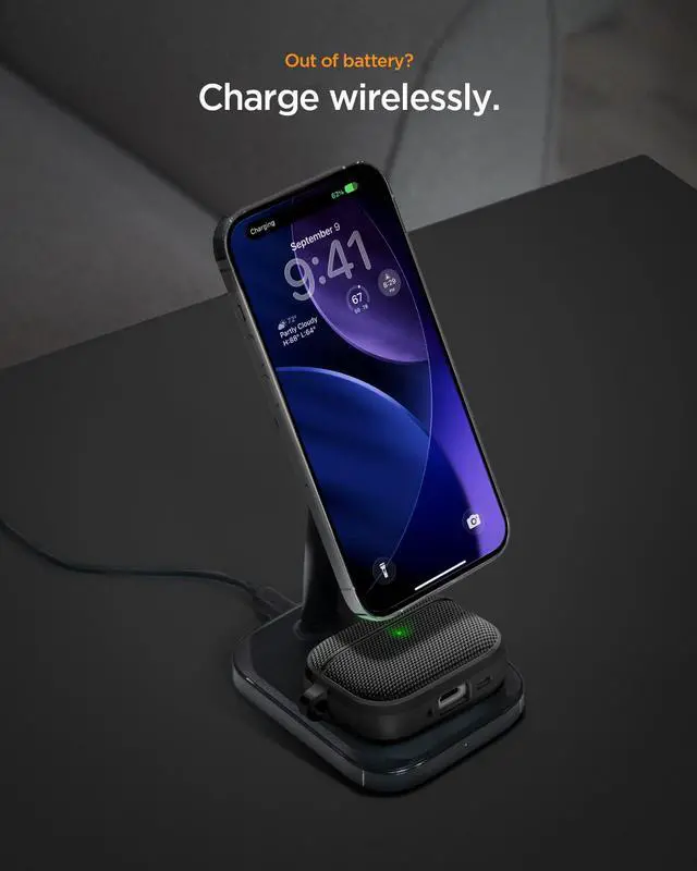 Alt view image 4 of 7 - Classic Fit Designed for AirPods Pro 3 Case (2025) | Premium Fabric with Inner Suede Lining, Carabiner Included, Wireless Charging Compatible - Black