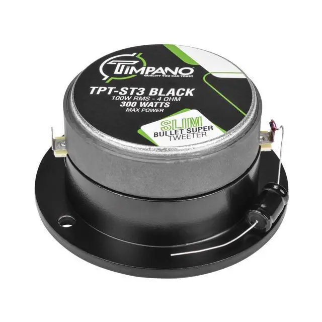 Alt view image 5 of 7 - TPT-ST3 Black Slim Super Tweeter, 600 Watts 4 Ohm, 105 dB, 1 in Voice Coil, 3.75 Inch Pro Car Sound System Bullet Tweeters (Pair)