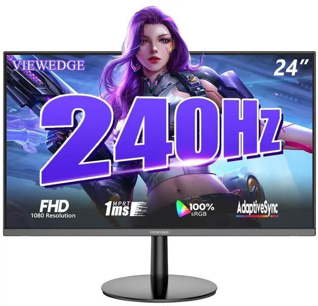 Main image of Gaming Monitor 24 inch 240Hz, VA 1ms, FHD 1080p Computer Monitor | HDR 10 100% sRGB, Bluelight Filter, 2 HDMI & 1 DP Port, Support Adaptive Sync and Wall Mounted