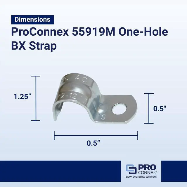 Alt view image 4 of 5 - ProConnex 55919M One-Hole AC/MC Strap, 100-Pack (Gray)