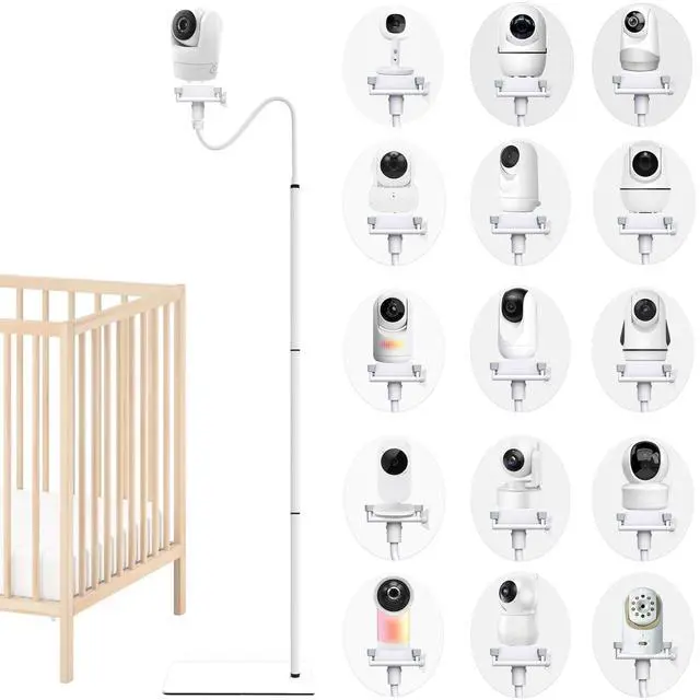 Main image of Baby Monitor Camera Floor Stand Holder Mount Compatible with VTech/HelloBaby/Nanit Pro/Momcozy/iFamily/OKAIDI/Blemil/Motorola/Leapfrog/nooie IPC100/Infant Optics/ANMEATE/Flexible Holder Stand