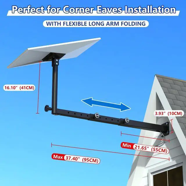 Alt view image 2 of 6 - Extension-Type Starlink Gen 3 Mount with Adapter, Heavy Duty Starlink Long Wall Mount,Adjustable Mounting Kit for Starlink Gen 3 Internet Kit Satellite