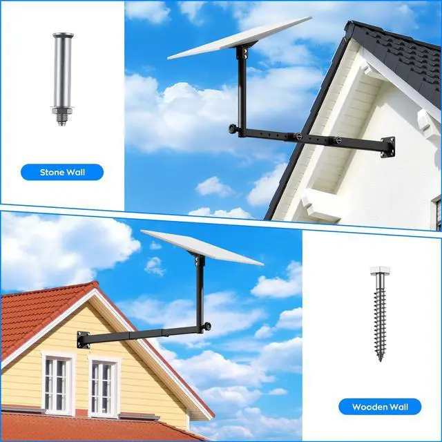 Alt view image 4 of 6 - Extension-Type Starlink Gen 3 Mount with Adapter, Heavy Duty Starlink Long Wall Mount,Adjustable Mounting Kit for Starlink Gen 3 Internet Kit Satellite
