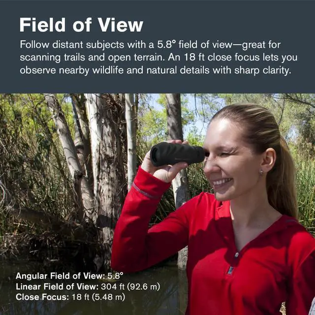Alt view image 5 of 7 - Nature 10x25 Monocular for Hiking and Wildlife Viewing | Pocket Sized Monocular, Multi-Coated Optics, 25mm Objective Lens, BaK-4 Prism, Twist-Up Eyecup, Waterproof & Fogproof