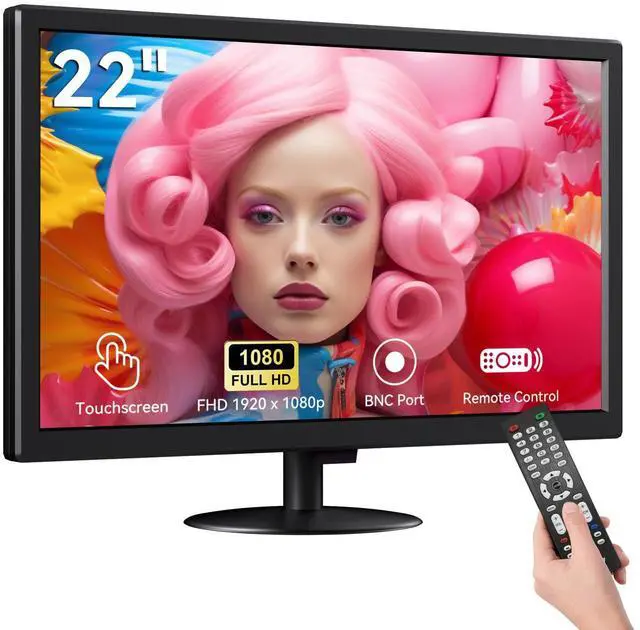 Main image of 22 Full HD Touch Monitor 10-Point Capacitive Touch, HDMI/VGA/BNC, Built-in Speakers, VESA Mount Ideal for POS, Office & Industrial Use