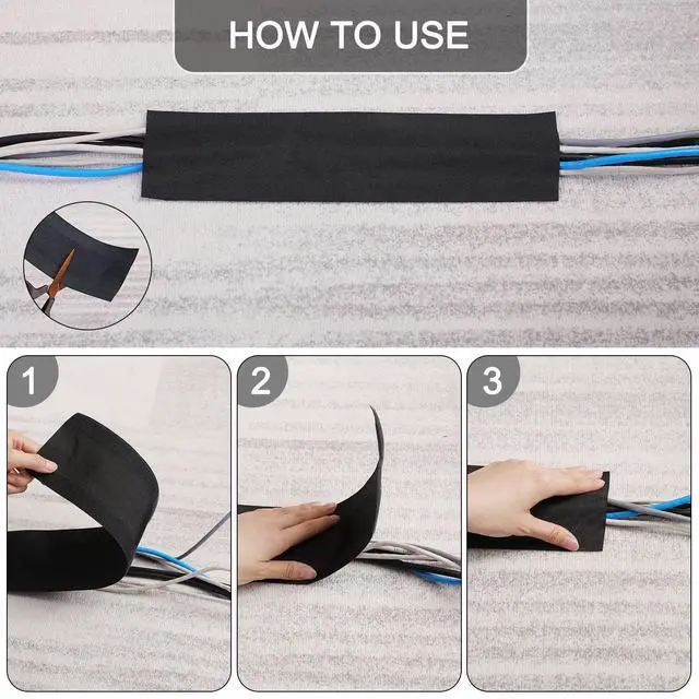 Alt view image 4 of 6 - Cord Cover Floor Cable Protector Carpet Wire Cover Floor Cable Management for Office Carpet Organized and Protect(4 Inch X 100 Feet,Black)