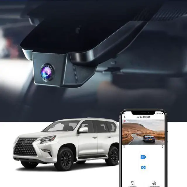 Main image of 4K Dash Cam Compatible with Lexus GX460 2020 2021 2022 2023 Premium Luxury, OEM Factory Look, UHD 2160P Video, WiFi Connect & APP, Loop Recording, Gravity Sensor, Plug&Play, 64GB Card