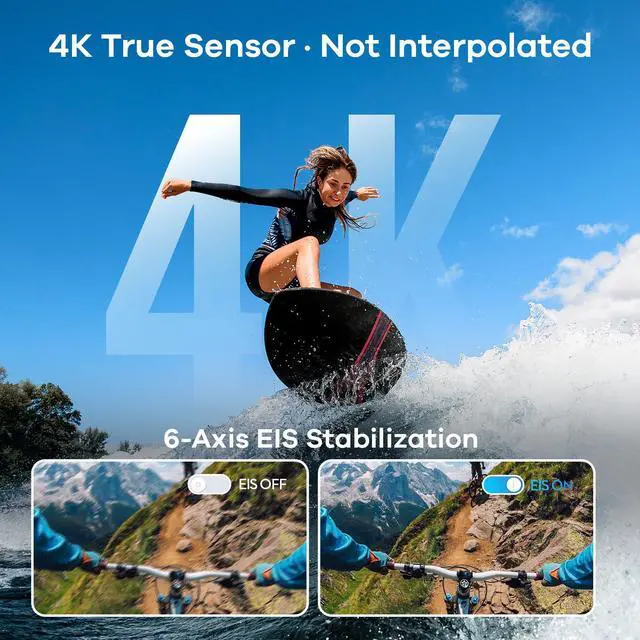 Alt view image 3 of 7 - 4K Mini Wearable Body Camera with Waterproof Floating Hand Grip 40M Underwater POV Camera, Magnetic Thumb-Size Action Cam, 6-Axis Stabilization, Hands-Free Recording for Snorkeling/Surfing