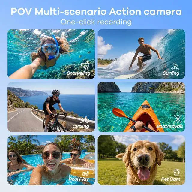Alt view image 5 of 7 - 4K Mini Wearable Body Camera with Waterproof Floating Hand Grip 40M Underwater POV Camera, Magnetic Thumb-Size Action Cam, 6-Axis Stabilization, Hands-Free Recording for Snorkeling/Surfing