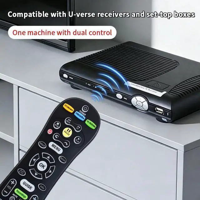 Alt view image 6 of 7 - S30 S30-S1B Remote for AT&T U-Verse Receiver | S30 Remote Replacement with U-Verse Receiver Cable Box ISB7005 ISB7000, Remote with Backlit Function