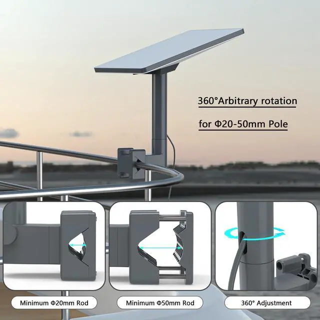 Alt view image 2 of 7 - Starlink Mini Mount,RV Ladder Mount for Starlink Mini/Mini X,Aluminum Alloy Starlink Kit with Installation Range 0.8-1.97Pipe Adapter for RV/Ladder/Pole/Rack/Roof Starlink Mini Accessories