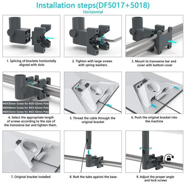 Alt view image 5 of 7 - Starlink Mini Mount, Starlink Mini/Mini X RV Ladder Mount | Aluminum Alloy Starlink Pole Mount with Installation Range 0.8"-1.97(20mm-50mm) Pipe Adapter for RV/Ladder/Pole/Rack/Roof