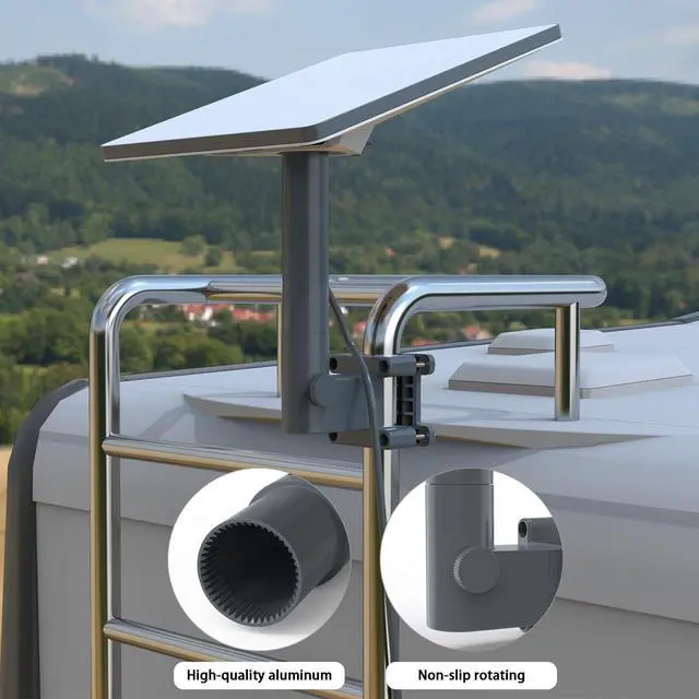 Alt view image 5 of 7 - Starlink Mini Mount,RV Ladder Mount for Starlink Mini/Mini X,Aluminum Alloy Starlink Kit with Installation Range 0.8-1.97Pipe Adapter for RV/Ladder/Pole/Rack/Roof Starlink Mini Accessories