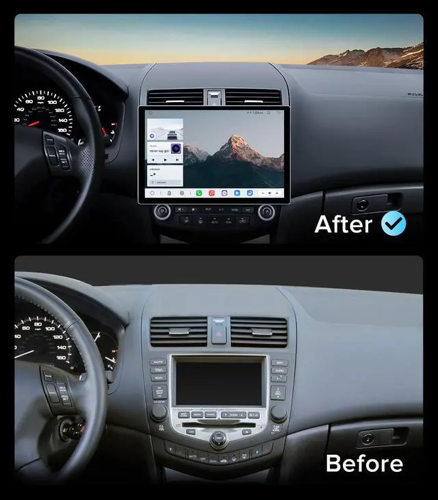 Alt view image 2 of 7 - 11.5'' Car Radio for Honda Accord 7th Stereo 2003-2007 | Wireless CarPlay & Android Auto,4GB RAM 64GB ROM,Android 13.0,5G WiFi,Bluetooth 5.4,FM/AM radio,HD Touch Screen,GPS/SWC