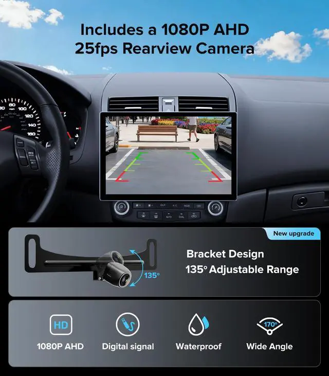 Alt view image 7 of 7 - 11.5'' Car Radio for Honda Accord 7th Stereo 2003-2007 | Wireless CarPlay & Android Auto,4GB RAM 64GB ROM,Android 13.0,5G WiFi,Bluetooth 5.4,FM/AM radio,HD Touch Screen,GPS/SWC