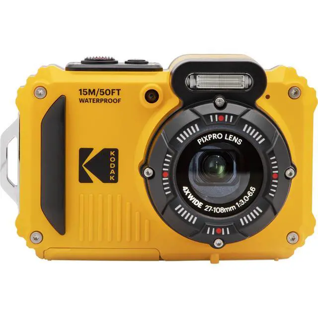 Alt view image 2 of 7 - Kodak PIXPRO WPZ2 Rugged Waterproof Shockproof Dustproof WiFi Digital Camera 16MP 4X Optical Zoom 1080P Full HD Video Vlogging Camera 2.7" LCD (Yellow) + 32GB Card + Case + Floating Strap + Bundle