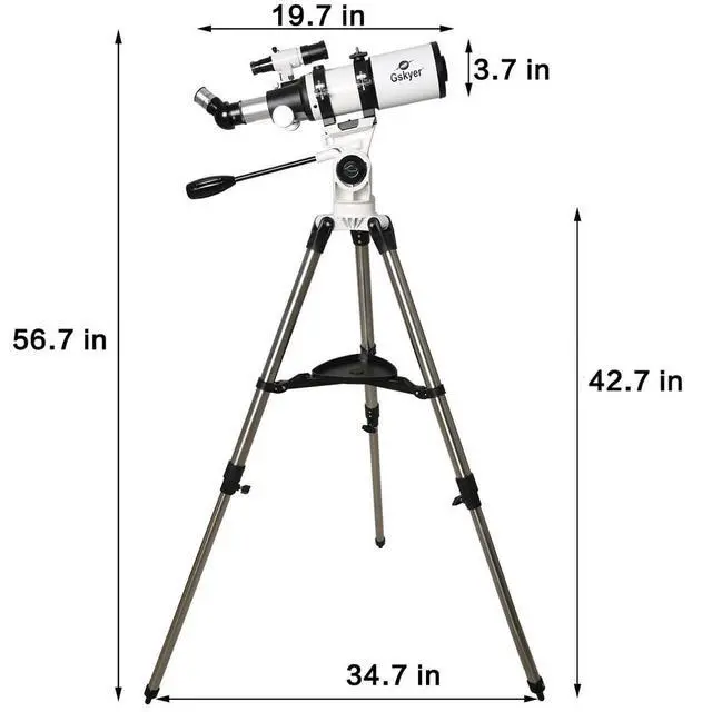Alt view image 7 of 7 - Telescope, Telescopes for Adults, 80mm AZ Space Astronomical Refractor Telescope Kids, Adults Astronomy, German Technology Scope