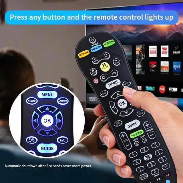 Alt view image 2 of 7 - S30 S30-S1B Remote for AT&T U-Verse Receiver | S30 Remote Replacement with U-Verse Receiver Cable Box ISB7005 ISB7000, Remote with Backlit Function