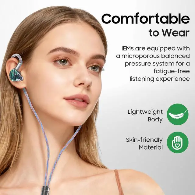 Alt view image 4 of 7 - IEMs Juzear x Z Reviews Defiant in Ear Monitor, 1DD +3BA Hybrid Drivers Earphone, HiFi Wired Gaming IEM Earbuds with Detachable Cable for Musician Audiophile Gamer (Rainbow)
