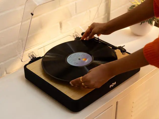 Alt view image 2 of 7 - House of Revolution Wireless Turntable - Bluetooth Record Player, 3-Speed Sustainably Made Vinyl Player, Easy Set Up Home Turntables for Vinyl Records with Dust Cover