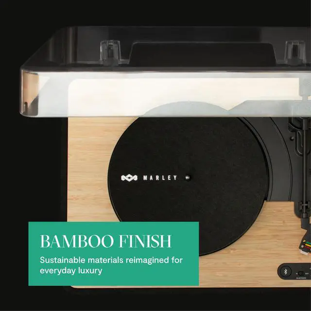 Alt view image 6 of 7 - House of Revolution Wireless Turntable - Bluetooth Record Player, 3-Speed Sustainably Made Vinyl Player, Easy Set Up Home Turntables for Vinyl Records with Dust Cover