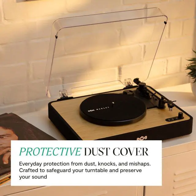 Alt view image 7 of 7 - House of Revolution Wireless Turntable - Bluetooth Record Player, 3-Speed Sustainably Made Vinyl Player, Easy Set Up Home Turntables for Vinyl Records with Dust Cover