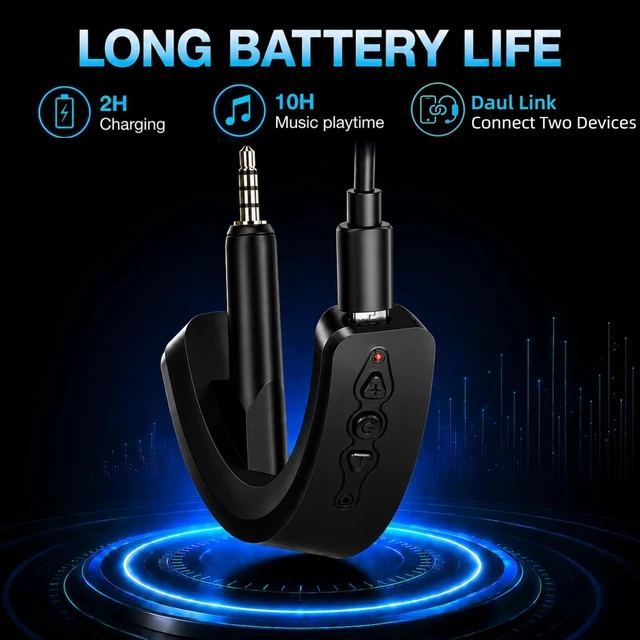 Alt view image 3 of 7 - Bluetooth Adapter for Bose QuietComfort 15, Black Add Bluetooth Audio to Bose QC15 Headphones, with AptX Support, Builtin Microphone & Volume Controls
