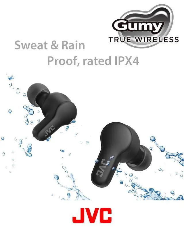 Alt view image 5 of 7 - Gumy HAA7T2B True Wireless Earbuds, Black | Bluetooth 5.3, 24-Hour Playback, IPX4 Water Resistant, XS/S/M/L Earpieces, Built-in Mic