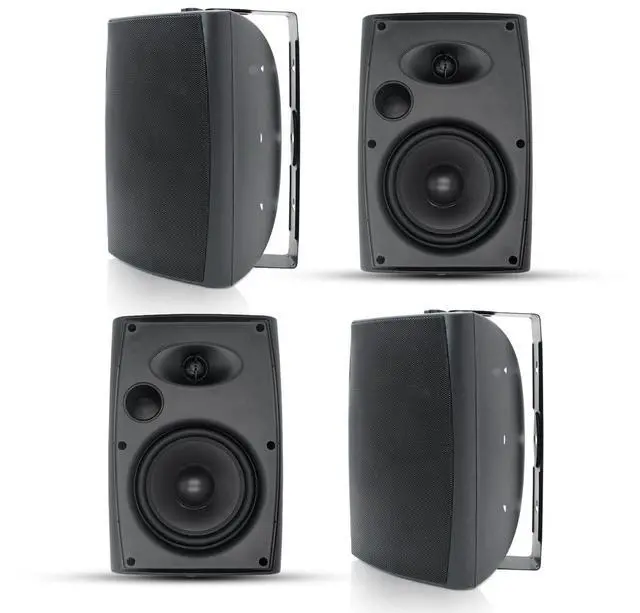 Main image of 6.5 Inch 800W Passive Outdoor Speakers Wired Waterproof 2-Way Wall Mounted Speakers with Bass Suitable for Patio Pool Deck Porch Backyard Indoor Home (2 Pairs, Black)