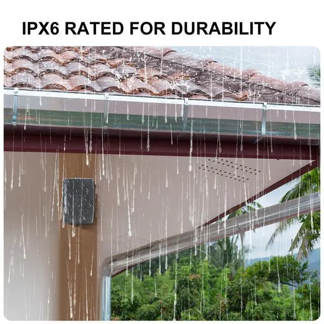 Alt view image 3 of 7 - 6.5 Inch 800W Passive Outdoor Speakers Wired Waterproof 2-Way Wall Mounted Speakers with Bass Suitable for Patio Pool Deck Porch Backyard Indoor Home (2 Pairs, Black)