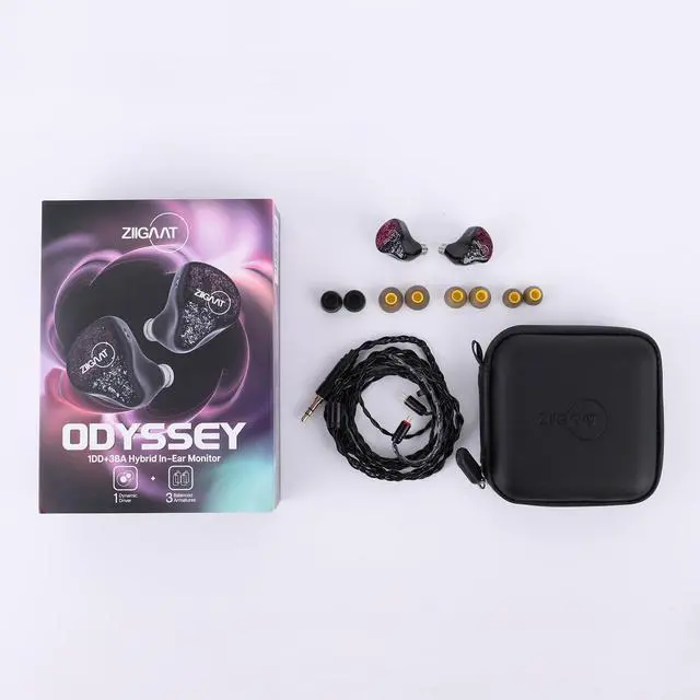 Alt view image 6 of 7 - ZiiGaat Odyssey 1DD+3BA Hybrid IEM in-Ear Monitor Earphone, 2Pin | Professional Sound Isolating Monitoring & Gaming Earbuds, with Detachable Cable for Bass-lovers Musician Audiophile