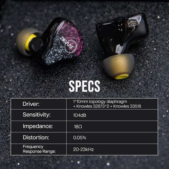Alt view image 5 of 7 - ZiiGaat Odyssey 1DD+3BA Hybrid IEM in-Ear Monitor Earphone, 2Pin | Professional Sound Isolating Monitoring & Gaming Earbuds, with Detachable Cable for Bass-lovers Musician Audiophile