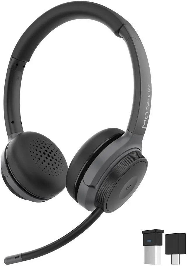 Main image of Advantage Wireless Headset with Detachable Boom Mic CES Award-Winning Bluetooth Headset with Microphone, Noise Cancelling Headphones with Mic, UC Compatible, 20H Battery, USB Dongle