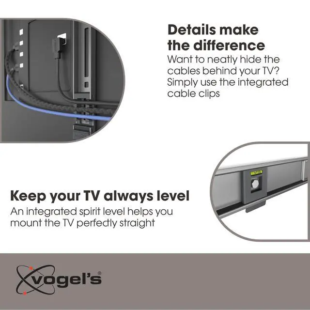 Alt view image 4 of 7 - TVM 5605 Extremely Flat TV wall Bracket for 40-100 inch TVs, Max. 220 lbs, TV Bracket max. VESA 600x400, Universally Compatible, Distance to the wall only 0.59 inch