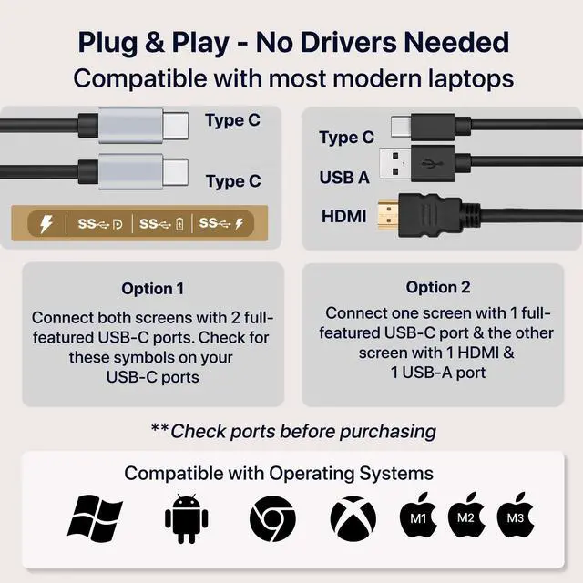 Alt view image 4 of 7 - 15.6" Dual Laptop Screen Extender - Laptop Bag & Cleaning Kit Included - FHD 1080P IPS - Detachable & Adjustable Monitor Extender - with Speakers - Compatible with Mac/Android/Win