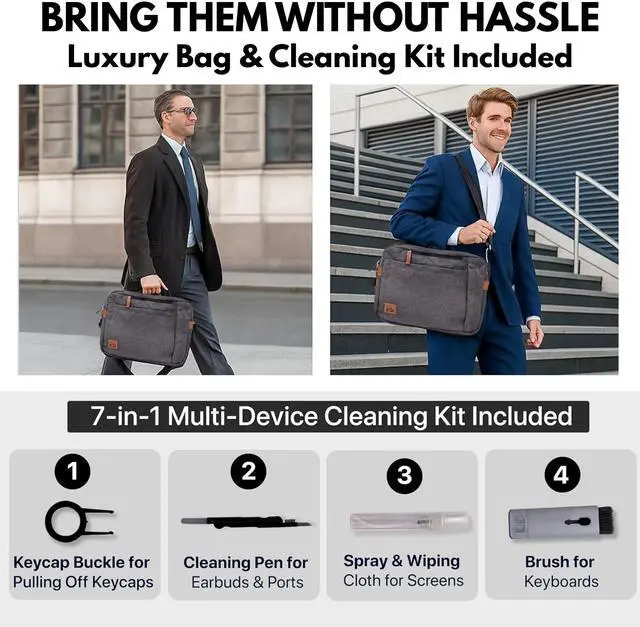 Alt view image 3 of 7 - 15.6" Dual Laptop Screen Extender - Laptop Bag & Cleaning Kit Included - FHD 1080P IPS - Detachable & Adjustable Monitor Extender - with Speakers - Compatible with Mac/Android/Win