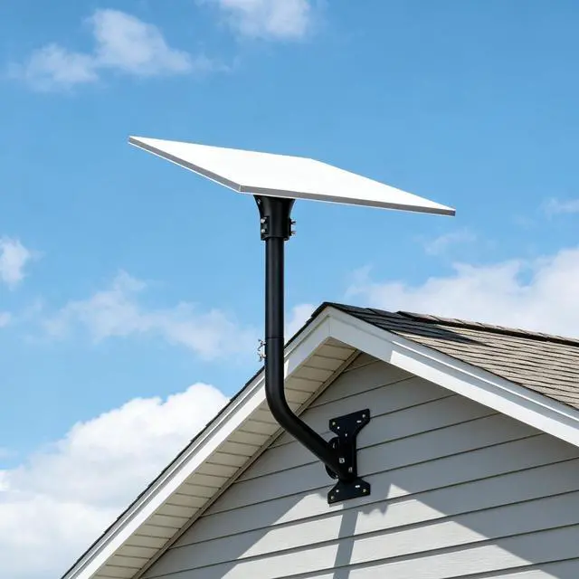 Alt view image 2 of 7 - Wall Pole Mounting Kit for Starlink Standard 4/4X/Gen 3 Dish,Black | Pole Mount with Adjustable Pipe Adapter for Starlink Standard 4/4X Dish, Durable Metal Mount Bracket and Aluminum Adapter