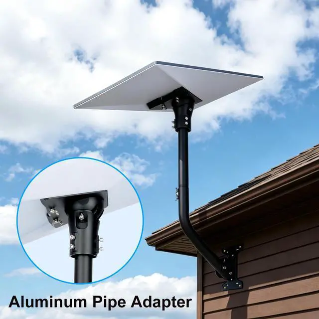 Alt view image 3 of 7 - Wall Pole Mounting Kit for Starlink Standard 4/4X/Gen 3 Dish,Black | Pole Mount with Adjustable Pipe Adapter for Starlink Standard 4/4X Dish, Durable Metal Mount Bracket and Aluminum Adapter