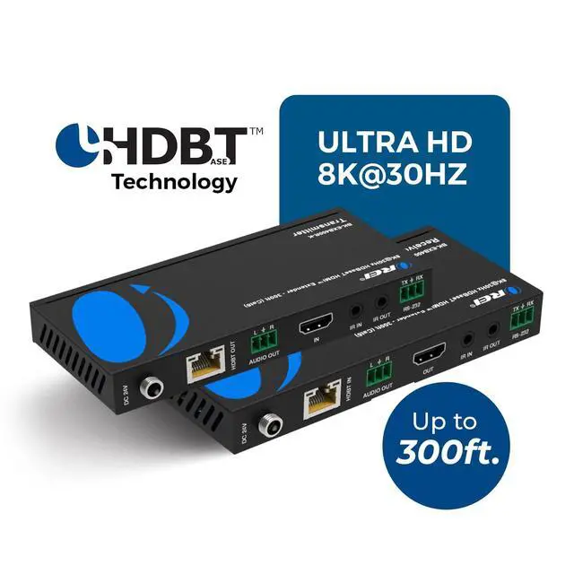 Alt view image 7 of 7 - 8K@30Hz HDMI Extender Balun HDBaseT 300ft - VRR, HDR, CEC, IR, RS-232 | 4K HDMI Extender, HDBaseT 4K 120Hz 40Gbps FRL, Dolby Vision, HLG, Dolby Atmos, DTS:X, Audio Extraction
