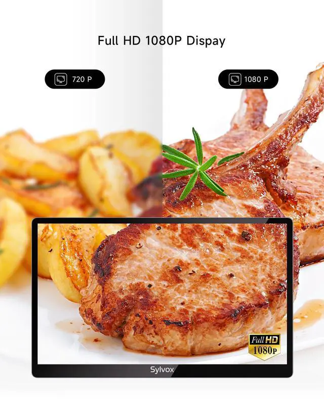 Alt view image 6 of 7 - Kitchen TV, Small Smart TV for Kitchen, 15.6 inch 1080P Full HD Under Cabinet TVs, Google Television with Voice Remote Control WiFi Bluetooth Chromecast 2 Speakers, Compact & Foldable, Gray