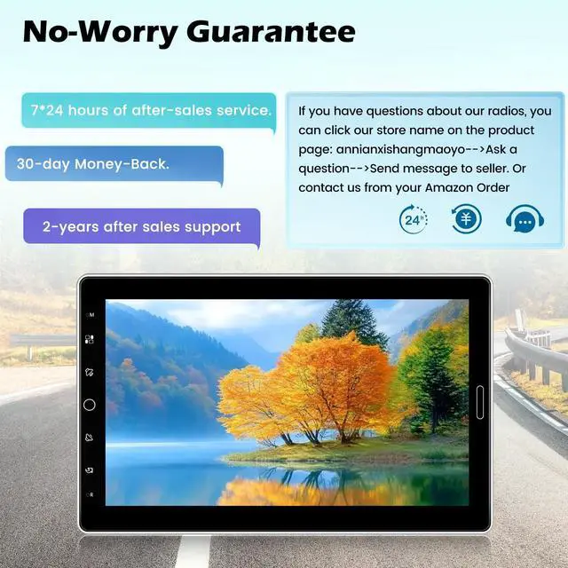 Alt view image 7 of 7 - 10.1 inch Single Din Touchscreen Radio 10 inch Wireless Carplay Car Stereo | Support AM FM Radio/YouTube Video/Bluetooth/Car Play/Android Auto + Backup Camera + Mic