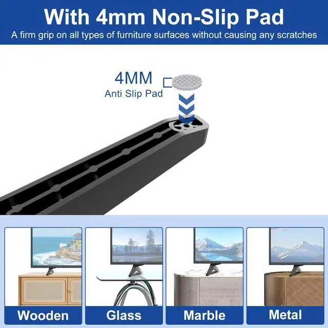 Alt view image 5 of 7 - TV Stand Legs for LG TV Legs 60 65 in 65UQ7950 65UJ6300 65UJ6320 65UJ6540 65UK6200 65UK6500 65UK6500PLA 65UM7300 65UN7300 60UJ6200 60UJ6300 60UK6200 60UM6950 60UN7300 TV Legs for LG TV Stand wr Screw