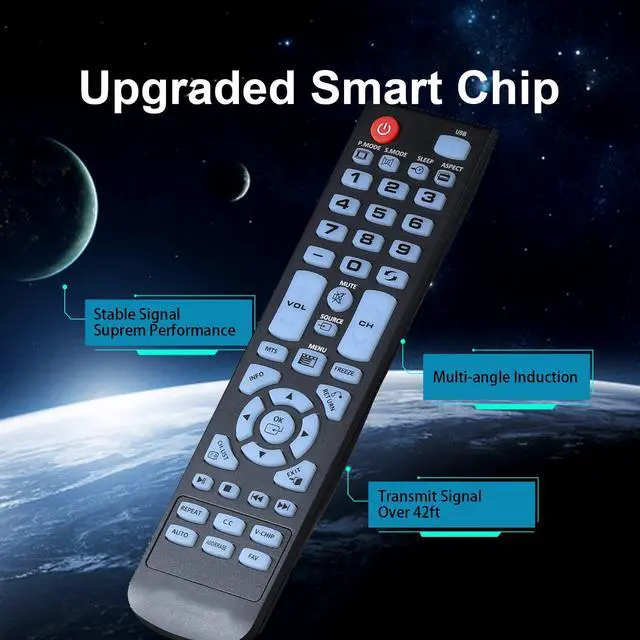 Alt view image 3 of 7 - Replacement Remote Control Fit for All Element TV 100 Series E1AC19N E1AA24N E1AA24N-G ELEFT2416 E1AA32N E4AA43N E4AA50N E4AA55N E4AA65N