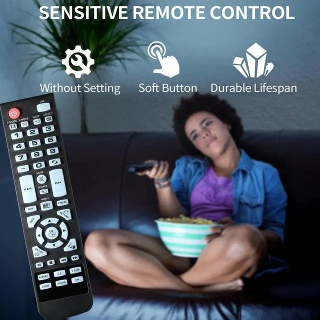 Alt view image 7 of 7 - Replacement Remote Control Fit for All Element TV 100 Series E1AC19N E1AA24N E1AA24N-G ELEFT2416 E1AA32N E4AA43N E4AA50N E4AA55N E4AA65N
