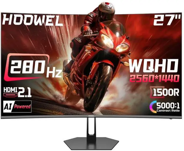 Main image of 27 Inch 280Hz 240Hz Curved Gaming Monitor WQHD Curved Monitor | 2×HDMI 2.1, 1×DP1.4, Fast VA 1ms 134% sRGB 1500R AI Crosshair PIP/PBP (G27F1Q Pro, One HDMI 2.1 Cable Included)