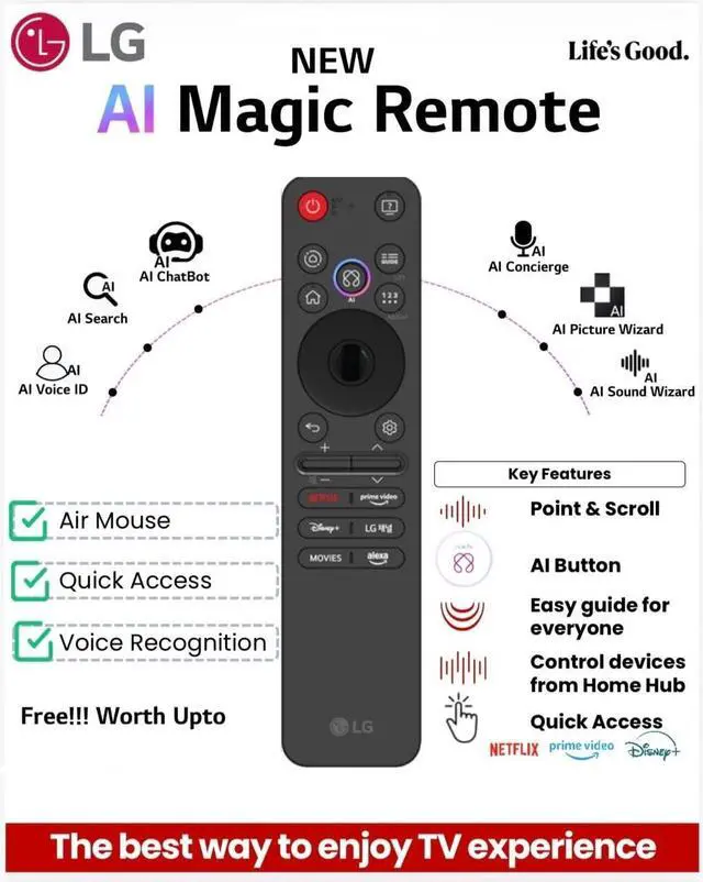 Alt view image 2 of 7 - Dan's Originals OEM TCL RC-901V FMR1 Voice TV Remote Control | Google Assistant Voice, Media, Netflix, Youtube, 50P725 55P725 65P725 55S430 43S430 65Q637 55Q637 40S334 32S334 55S434