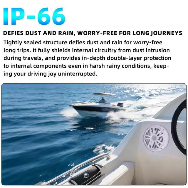 Alt view image 5 of 7 - 800W 6.5 Inch Marine Speakers - 2 Way Waterproof UV Weather Resistant Outdoor Stereo Sound System, High-Fidelity Audio for Boats, RVs, Cars, Golf Carts, Hot Tubs, Indoor/Outdoor DIY Use