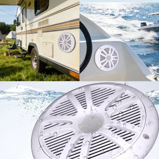 Alt view image 6 of 7 - 800W 6.5 Inch Marine Speakers - 2 Way Waterproof UV Weather Resistant Outdoor Stereo Sound System, High-Fidelity Audio for Boats, RVs, Cars, Golf Carts, Hot Tubs, Indoor/Outdoor DIY Use
