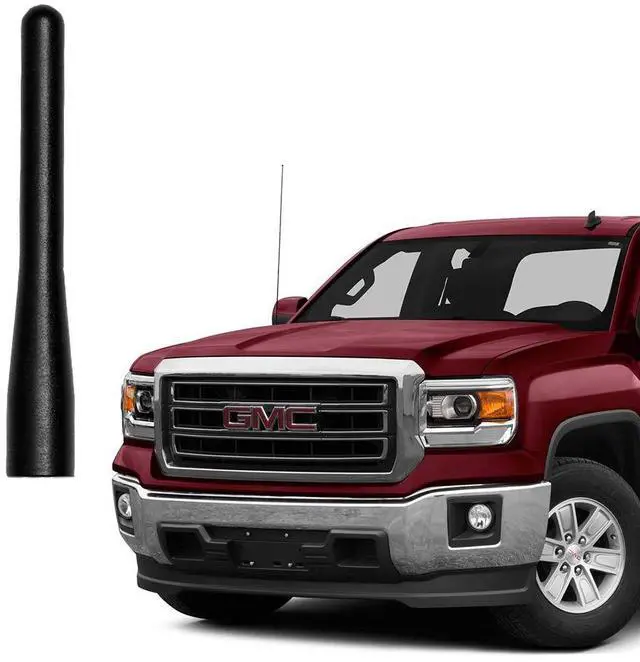 Main image of GM Truck Short Antenna, Compatible with 1999-2026 Chevy Silverado/GMC Sierra 1500 2500 3500 Truck Pickup Direct Replacement Antenna Rod, Matte Black 3.6 Inch 6061 Aluminum, Car Wash Safe Proof