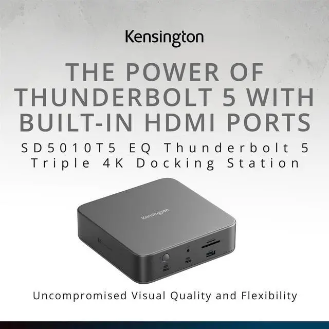 Alt view image 2 of 7 - SD5010T5 Thunderbolt 5 Docking Station with 140W PD, Up to Three 4K 60Hz Displays, 13 Ports, 2 x HDMI, 2 x TB5, SD & Micro SD 4.0 Slots, 2.5Gbps Ethernet (K35231NA)